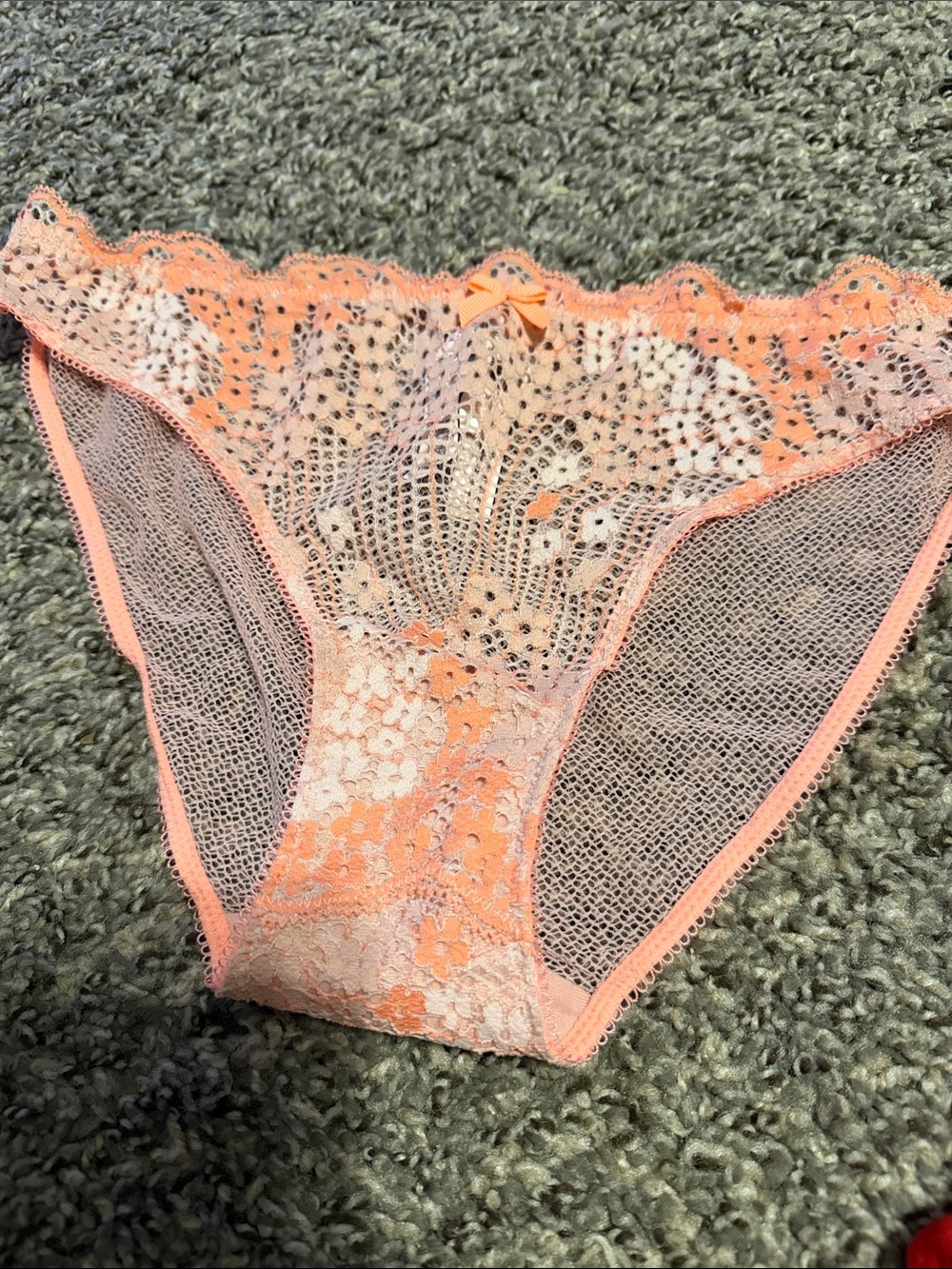 Victoria's Secret Coral Lace Bikini Panty